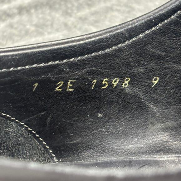 PRADA Oxford Dress Shoes Men\'s 9 Black Leather Square Apron Toe Derby Lace Up main image 11